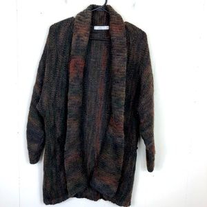 aaiko Wool Mohair Mutli Colour Knit Open Cardigan Sz S